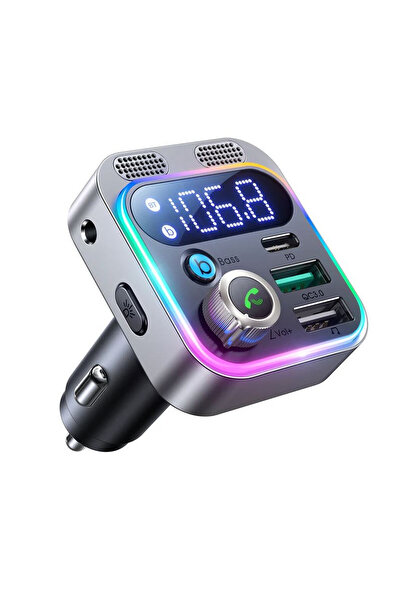 Joyroom Modulator FM JR-CL16, BT, 48W, 1xUSB-C, 2xUSB-A, PD QC3.0, Lumina Amb...