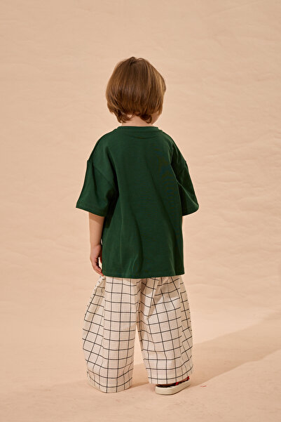 Fahhar Kids Μπλουζάκι από βαμβάκι με στάμπα Butter Print Oversize Πράσινο