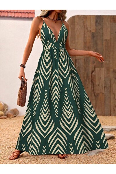 Wear Up Γυναικείο φόρεμα από σουπερτζιν με κορδόνια, βαθύ ντεκολτέ, χιαστί δέ...