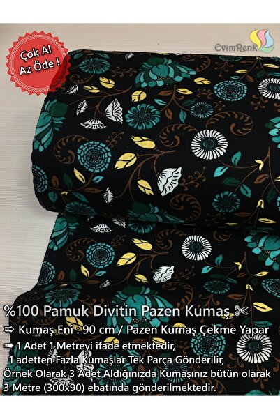 Renk Tekstil Yeni Divitin Pazen Metrelik Kumaş - Elbise - Hobi Tasarım - %100...
