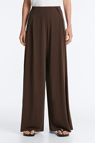 Oysho Modal blend straight-leg trousers with side pleat