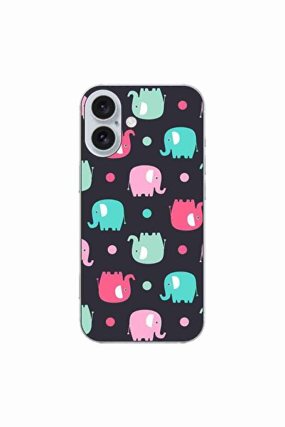OEM Husa compatibila cu Apple iPhone 16 Silicon Gel Tpu Model Pattern Elefant