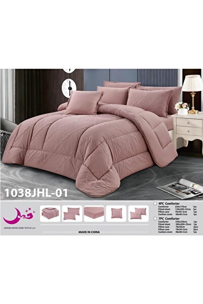 Moon Double Bed Summer Plain Double-Sided Bedspread-6 Pieces-230*250 Plain Do...