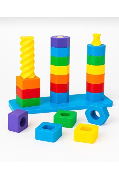 NESTLY Organic-Based Colorful Shape Matching Toy - Educational Activity Set -...