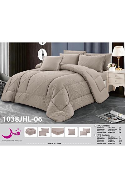Moon Double Bed Summer Plain Double-Sided Bedspread-6 Pieces-230*250 Plain Do...