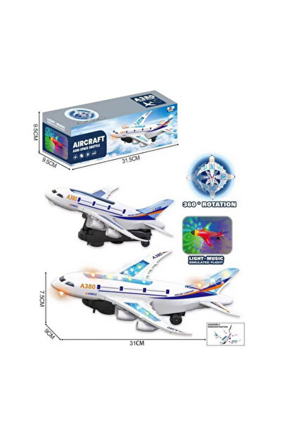 PlayFun Jucărie Avion Lumini LED Sunete Muzicale Interactiv Bump Go Cadou Copii