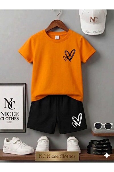 NC Nicee Clothes LETNJA DEČJA MAJICA I KRATKE HLAČE UNISEKS (CRNE SA MALIM UZ...
