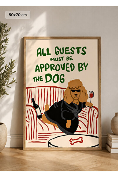 Boho wellness studio All Guests Must Be Approved By The Dog Çerçeveli Poster ...