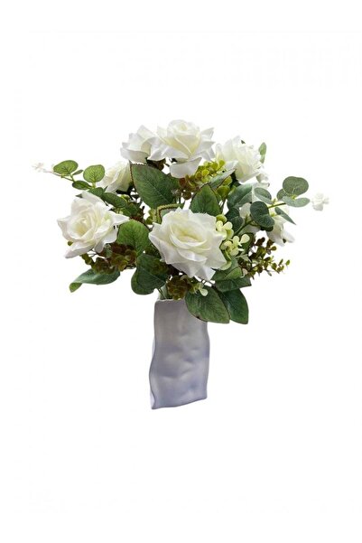OEM Flori Artificiale Buchet Trandafiri Petale Ascutite Alb B"