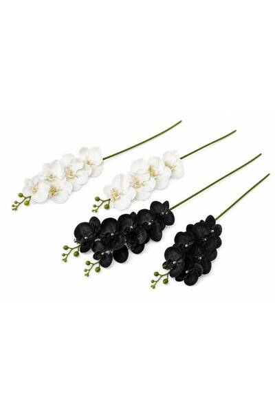 OEM Orhidee Artificiala Textil Alb si Negru