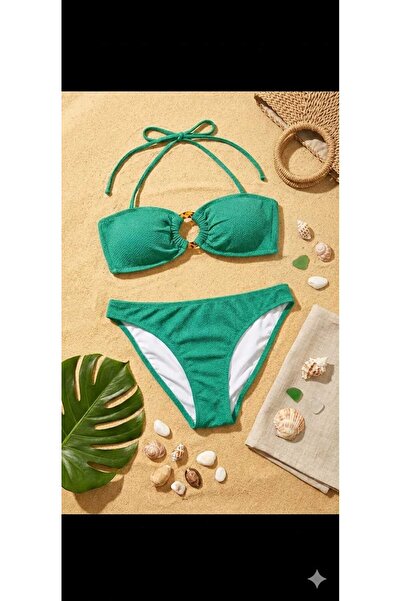 Mojomylife Yeşil Straplez Bikini Takımı