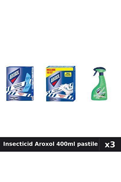 Aroxol Set 3 Spray Insecticid 400ml + Pastile Anti-Insecte - Protecție Eficientă