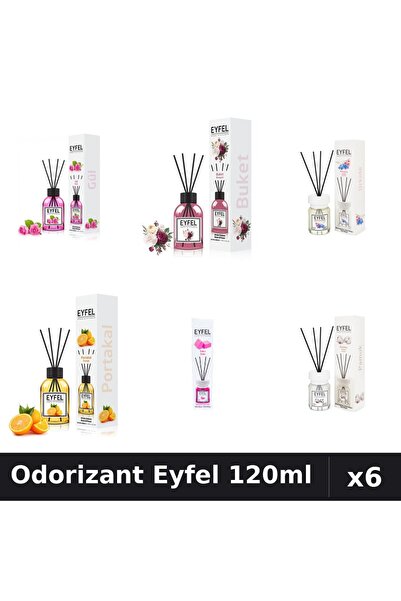 Eyfel Set 6 Odorizante Camera Betisoare - 6 Arome Asortate, 120ml Parfum