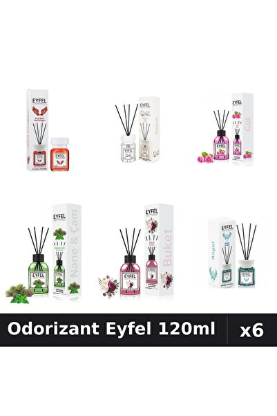 Eyfel Set 6 Odorizante Camera Betisoare - 6 Arome Asortate, 120ml Parfum Intens