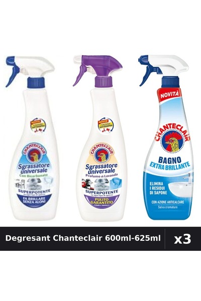 Chanteclair Set 3 Degresant Universal 600ml-625ml - Bicarbonat, Mosc Alb, Ant...