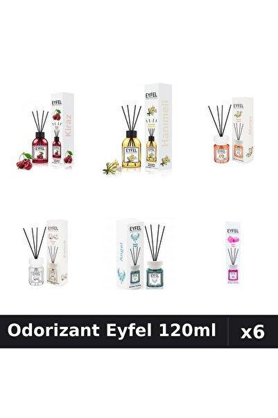 Eyfel Set 6 Odorizante Camera Betisoare - 6 Arome Asortate, 120ml Parfum