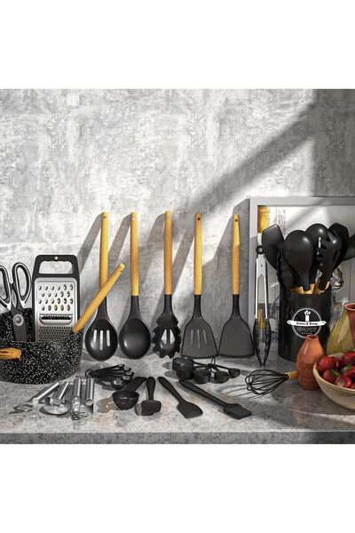 NIUB 35Pcs Silicone Cooking Utensils Set, Kitchen Utensils Set, Chef Heat Res...