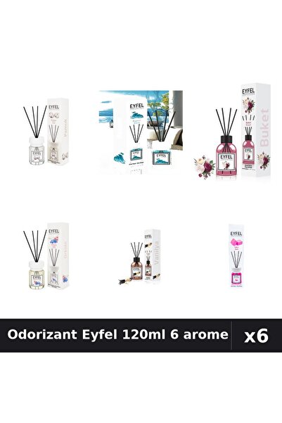Eyfel Set 6 Odorizante Camera Betisoare - 6 Arome Asortate, 120ml Parfum