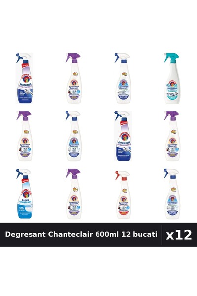 Chanteclair Set 12 Degresant Universal 600ml-625ml - 7 Arome Asortate, Antica...