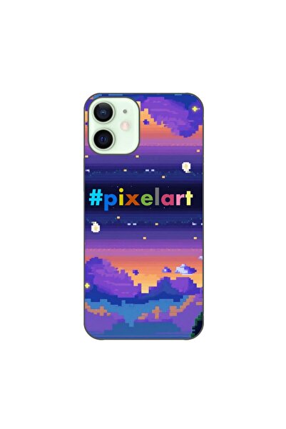 OEM Husa compatibila cu Apple iPhone 12 Mini Silicon Gel Tpu Model Pixel Art ...