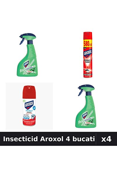 Aroxol Set 4 Spray Insecticid 100ml, 400ml, 580ml - Anti Gandaci, Tantari, Muste