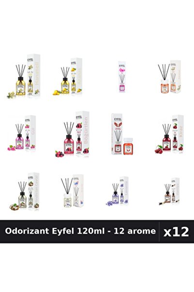 Eyfel Set 12 Odorizante Camera Betisoare 120ml - 12 Arome Asortate Parfum Intens