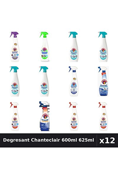 Chanteclair Set 12 Degresant Universal 600-625ml - 7 Arome, Detartrant, Curat...