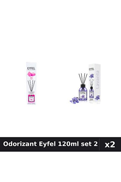 Eyfel Set 2 Odorizant Camera Betisoare 120ml - Bubble Gum, Lavanda