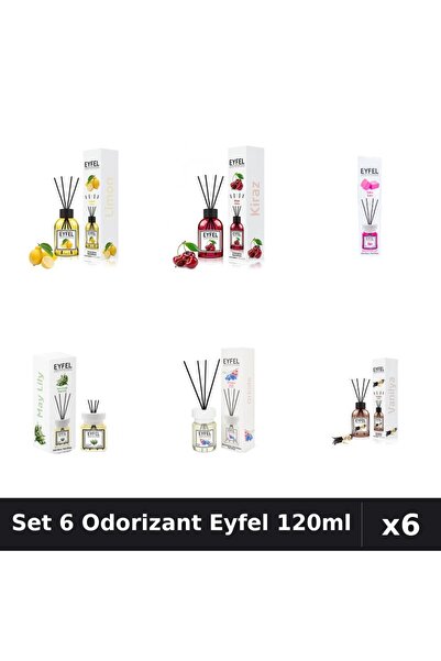 Eyfel Set 6 Odorizante Camera Betisoare, Bubble Gum, Cirese, Lacramioare, Lam...
