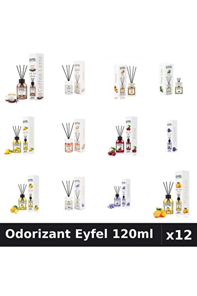 Eyfel Set 12 Odorizante Camera Betisoare 120ml - 12 Arome Asortate, Parfum In...