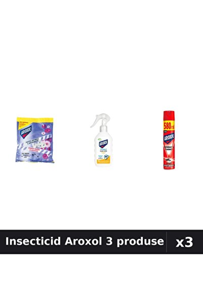 Aroxol Set 3 Insecticid - Pastile, Loțiune, Spray 200ml, 580ml - Protecție