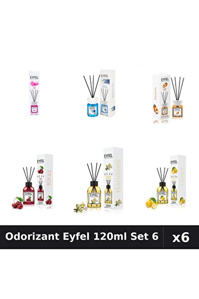 Eyfel Set 6 Odorizante Camera Betisoare - 6 Arome Asortate, 120ml Parfum
