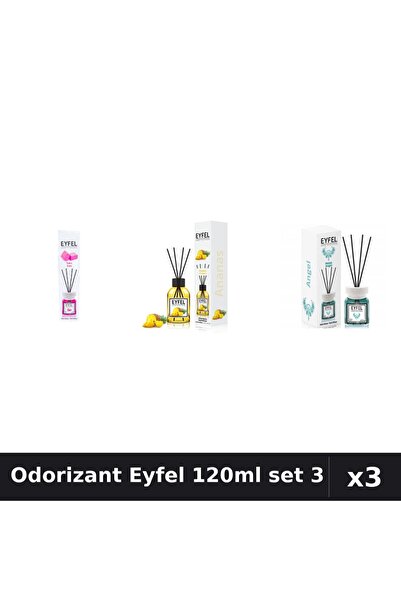 Eyfel Set 3 Odorizant Camera Betisoare 120ml - Bubble Gum, Ananas, Angel