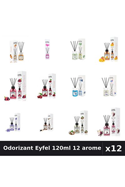 Eyfel Set 12 Odorizant Camera Betisoare 120ml - 12 Arome Asortate, Parfum Intens