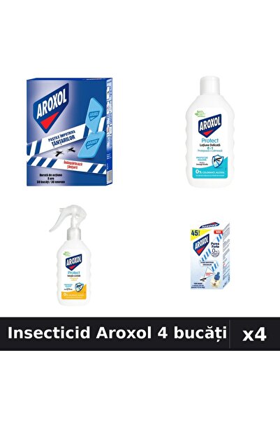 Aroxol Set 4 Insecticid - Pastile 30buc, Loțiune Repelent 200ml, Aparat Electric