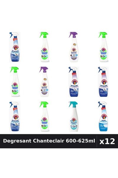 Chanteclair Set 12 Degresant Universal 600-625ml - Lamaie, Lavanda, Detartrant
