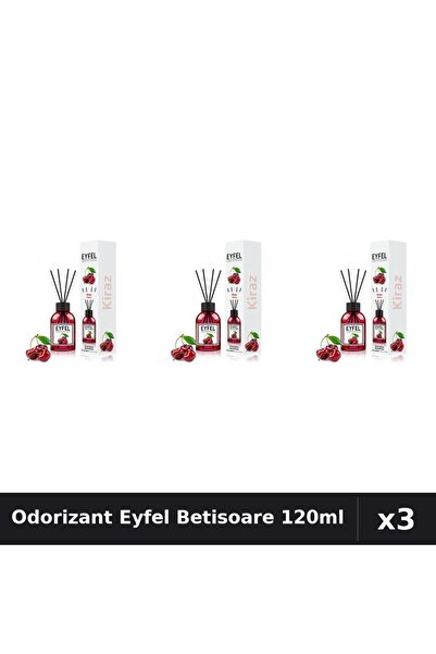 Eyfel Set 3 Odorizant Camera Betisoare 120ml - Cireșe, Parfum Intens