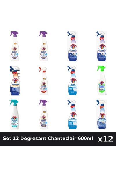Chanteclair Set 12 Degresant Universal 600ml - Anti-Miros, Extra Parfumat, Ex...