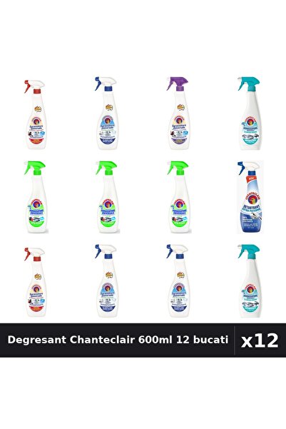 Chanteclair Set 12 Degresant Universal 600ml - 6 Arome Asortate + Detartrant