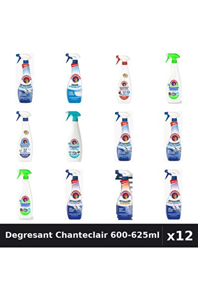 Chanteclair Set 12 Degresant Universal 600-625ml - 8 Arome, Detartrant, Antic...