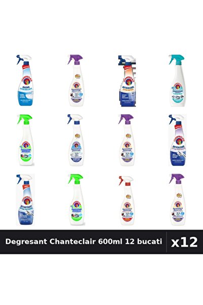 Chanteclair Set 12 Degresant Universal 600-625ml - 9 Arome Asortate, Anticalc...