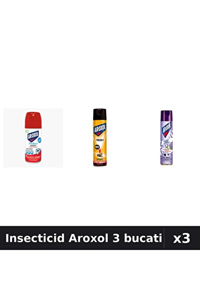 Aroxol Set 3 Spray Insecticid 100ml, 250ml, 400ml - Anti Gandaci, Tantari, Muste