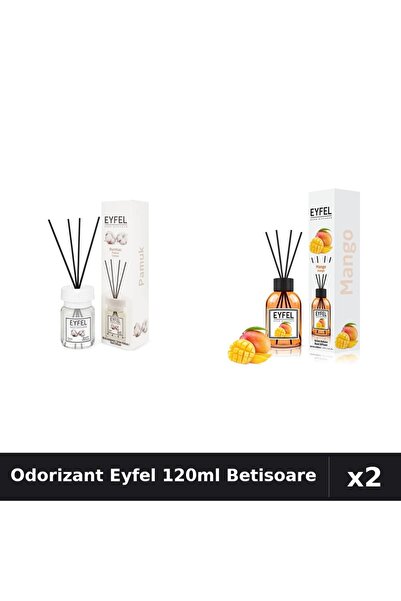 Eyfel Set 2 Odorizant Camera Betisoare 120ml - Bumbac, Mango - Parfum Intens