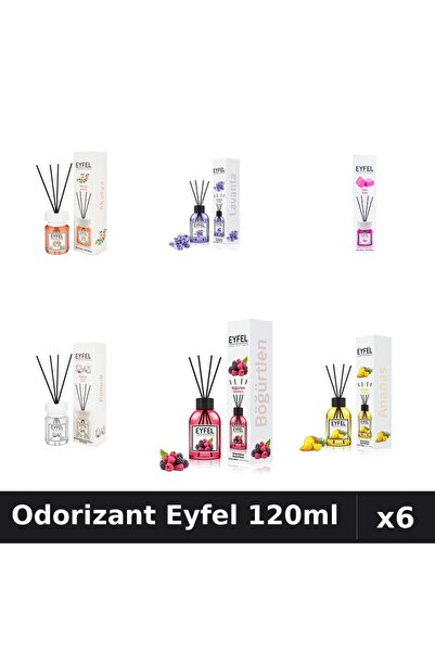 Eyfel Set 6 Odorizante Camera Betisoare - 6 Arome Asortate, 120ml Parfum