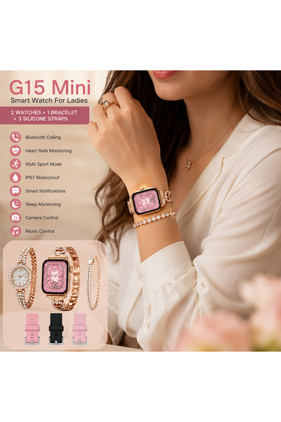 HAINOTEKO Haino Teko Germany G15 Mini Series 10 Smart Watch Set for Women – 2...