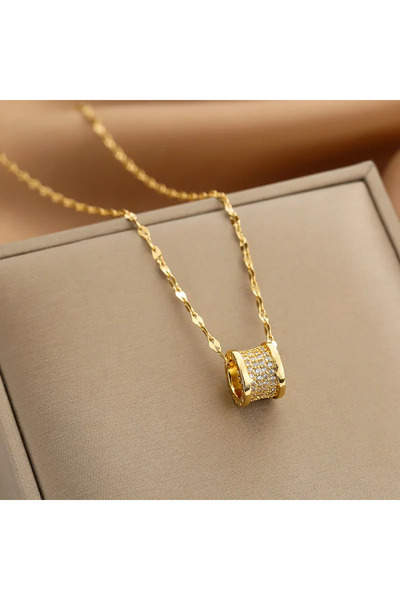 Aylin The Elegance Celeste Halo Pendent Necklace, 304 Stainless Steel Necklac...
