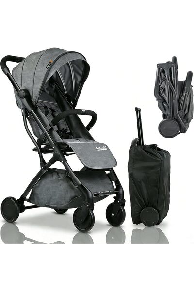 Hibobi Premium Baby Travel Stroller, One-Hand Fold, Reclining Seat, Shock-Abs...