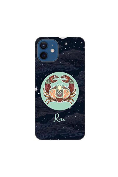 OEM Калъф, съвместим с Apple iPhone 12, силиконов гел TPU, с шарка Хороскоп Рак