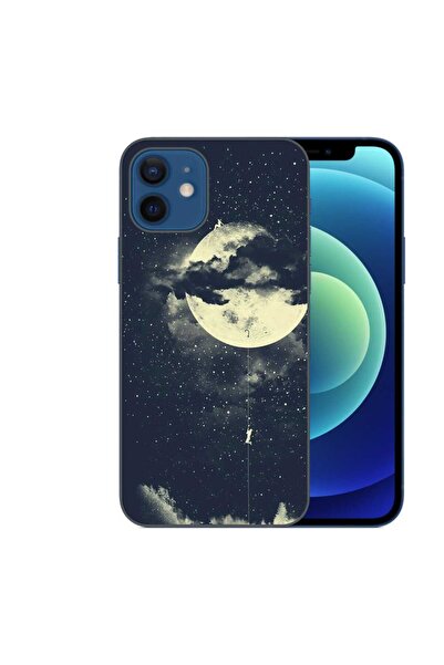 OEM Калъф, съвместим с Apple iPhone 12, силиконов гел TPU, модел  "Лунно кате...