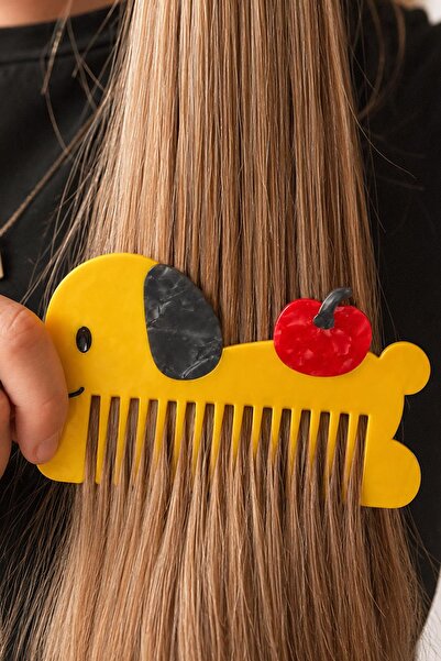 New Obsessions Luxury Acetate Yellow Puppy Comb